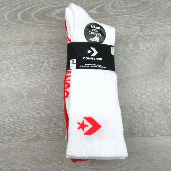 Converse Half Cushion Crew Socks Multi (3 Pairs) Pack Men's Size 6-12 NEW - Picture 2 of 14